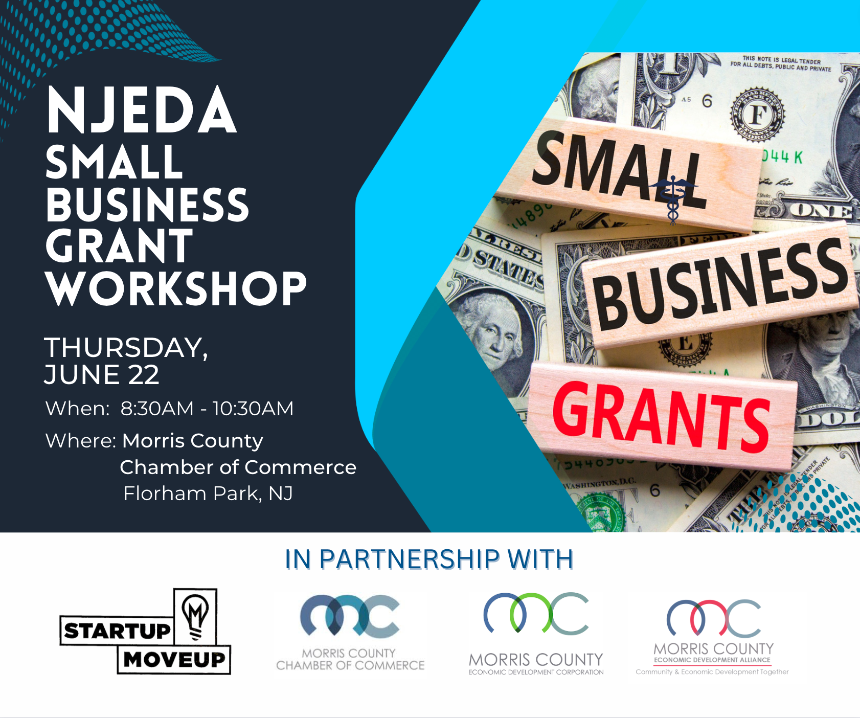 Start Up Move Up Morris Presents Grants and Funding for Your Business - NJEDA Small Business Grant Workshop